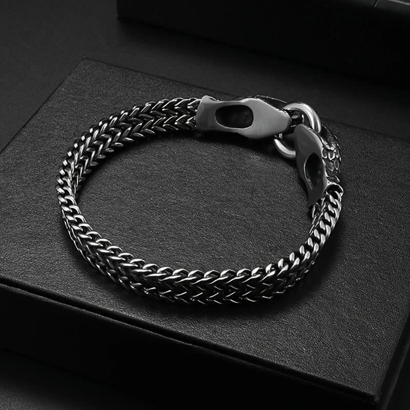 Vikingarmband Rostfritt Stål – Ormhuvuden Design 21 cm