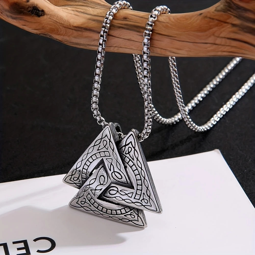 Valknut Vikinghalsband i Rostfritt Stål