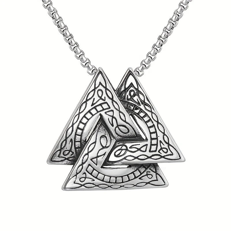 Valknut Vikinghalsband i Rostfritt Stål