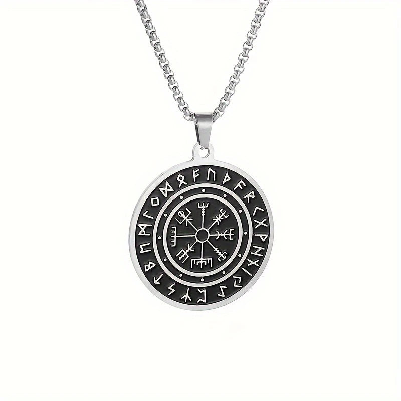 Vegvisir Halsband i Rostfritt Stål – Nordiska Runor 60 cm